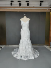 Long Beach Lace Wedding Dresses V Neck Spaghetti Straps Bridal Gowns MyChicDress